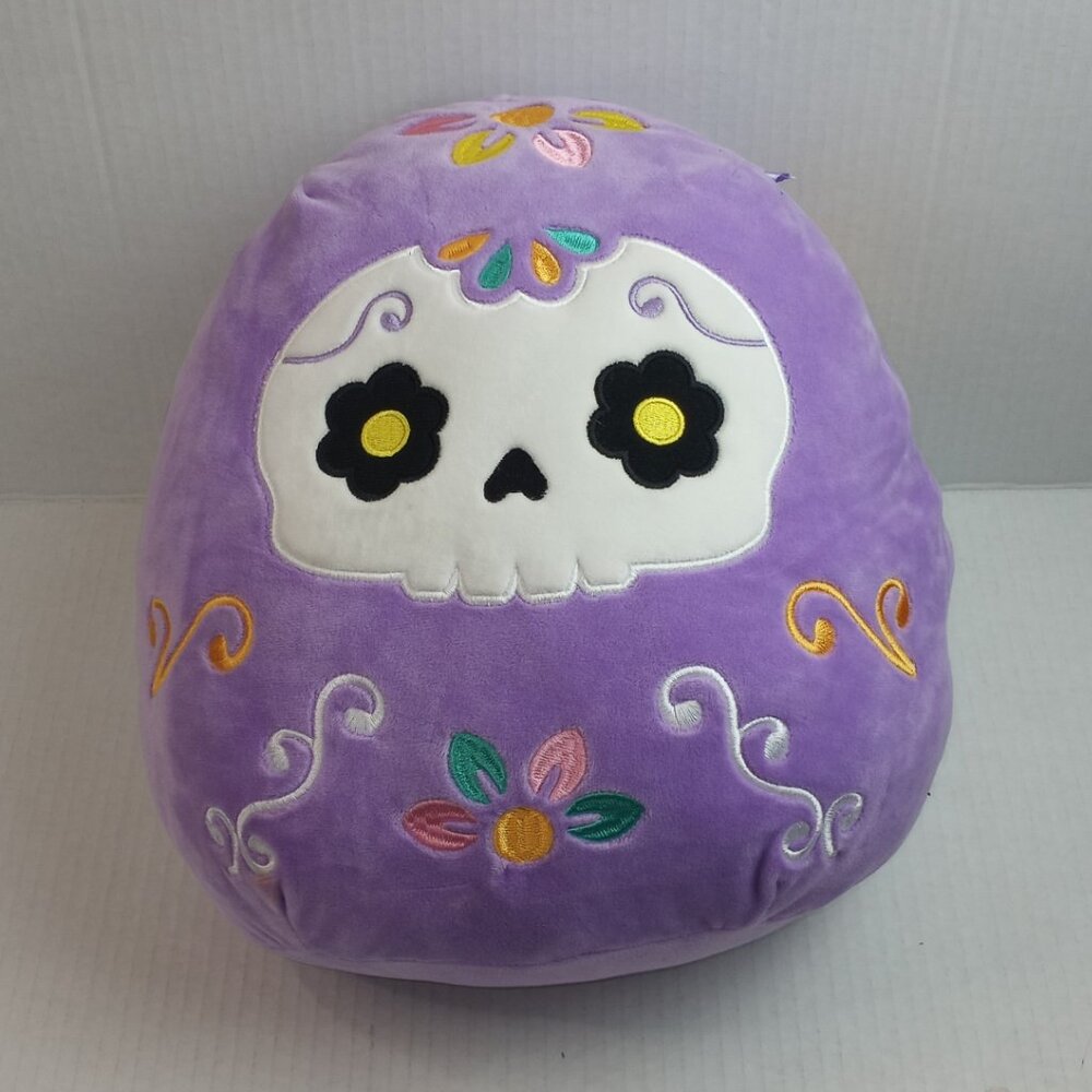 Squishmallow Daria 11" Purple Day Of the Dead Sugar Skull Plush